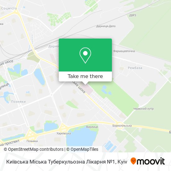 Карта Київська Міська Туберкульозна Лікарня №1
