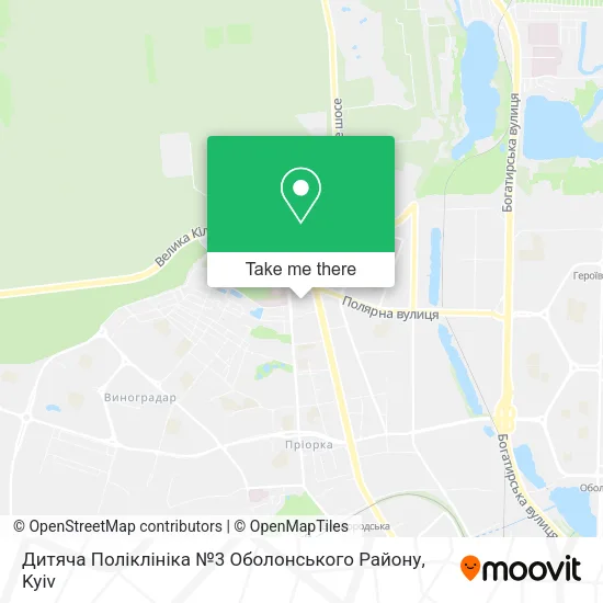 Карта Дитяча Поліклініка №3 Оболонського Району