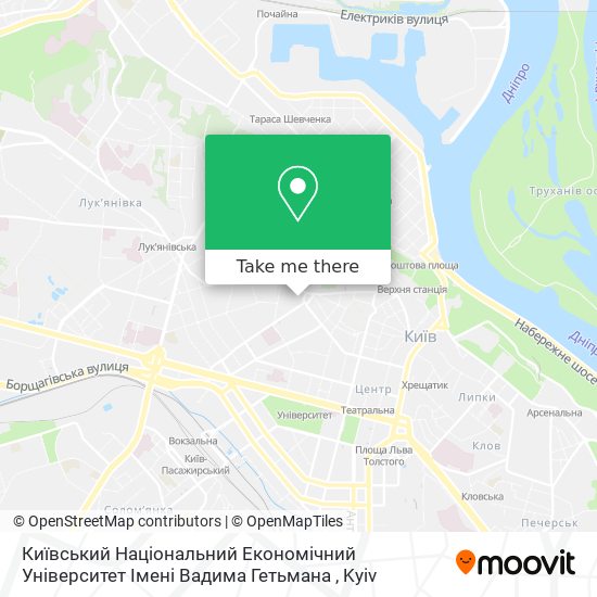 Київський Національний Економічний Університет Імені Вадима Гетьмана map