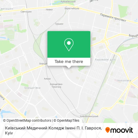 Київський Медичний Коледж Імені П. І. Гаврося map