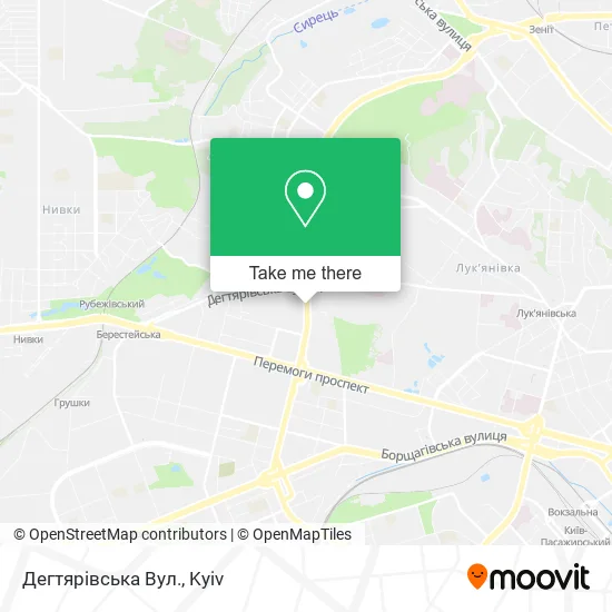 Карта Дегтярівська Вул.