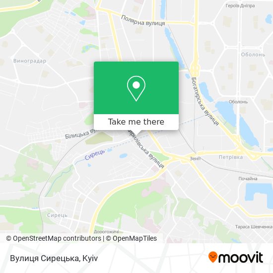 Вулиця Сирецька map