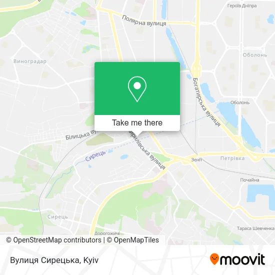Карта Вулиця Сирецька