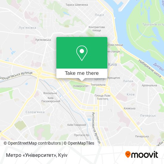 Метро «Університет» map