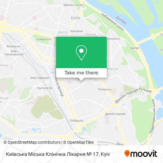 Карта Київська Міська Клінічна Лікарня № 17