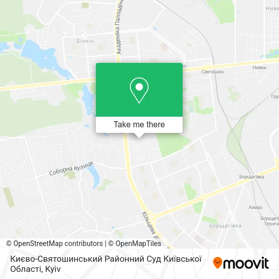 Карта Києво-Святошинський Районний Суд Київської Області