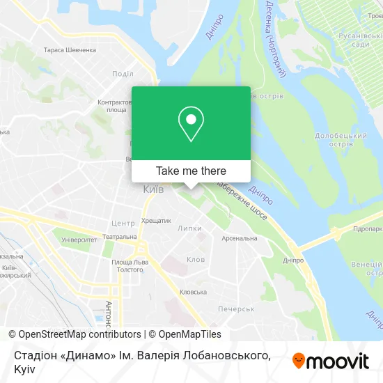 Карта Стадіон «Динамо» Ім. Валерія Лобановського