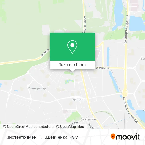 Карта Кінотеатр Імені Т.Г.Шевченка