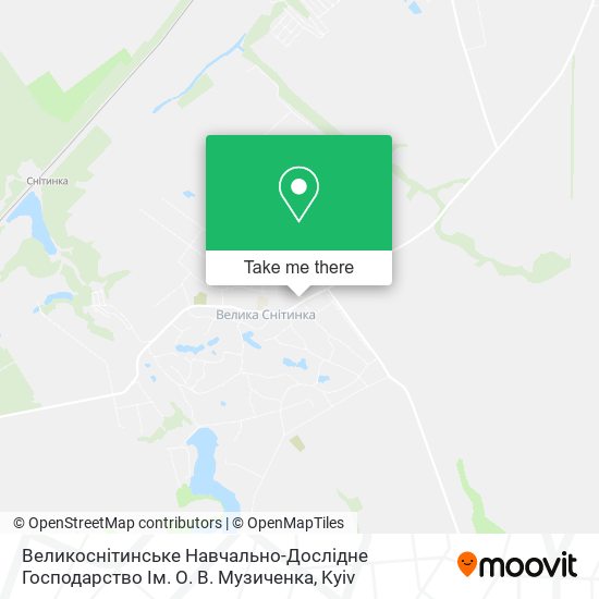 Карта Великоснітинське Навчально-Дослідне Господарство Ім. О. В. Музиченка