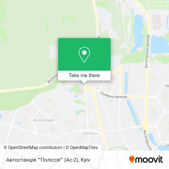 Карта Автостанція ""Полісся"" (Ас-2)