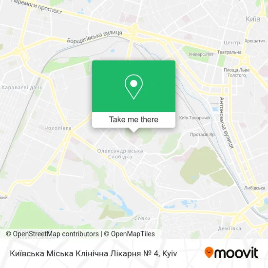 Карта Київська Міська Клінічна Лікарня № 4