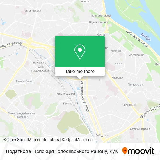 Карта Податкова Інспекція Голосіївського Району