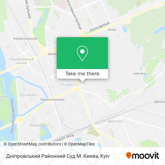 Карта Дніпровський Районний Суд М. Києва