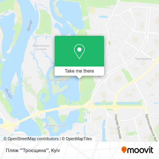 Карта Пляж ""Троєщина""