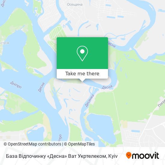 Карта База Відпочинку «Десна» Ват Укртелеком