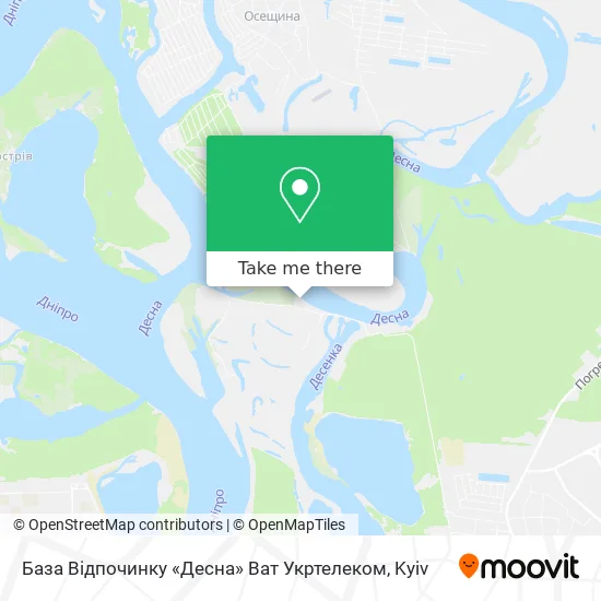 Карта База Відпочинку «Десна» Ват Укртелеком