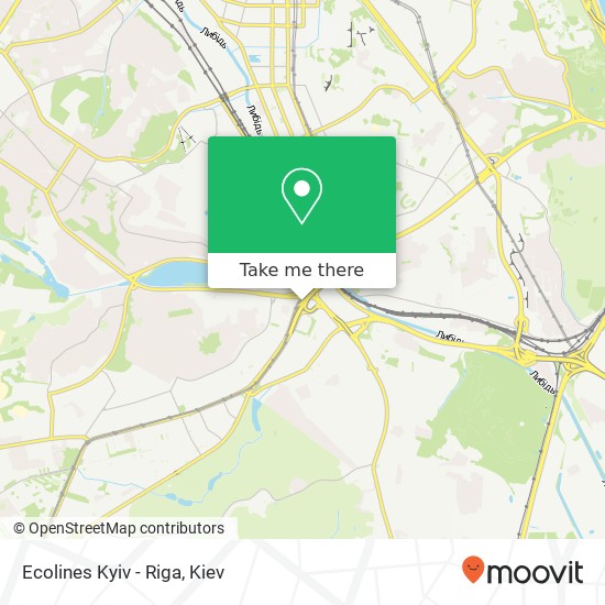 Ecolines Kyiv - Riga map