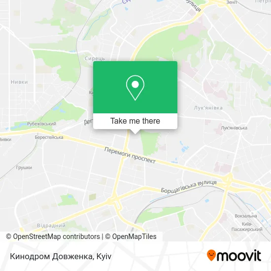 Карта Кинодром Довженка