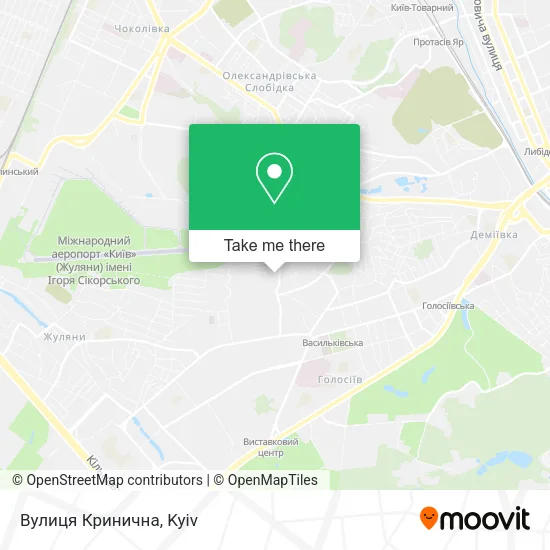Карта Вулиця Кринична