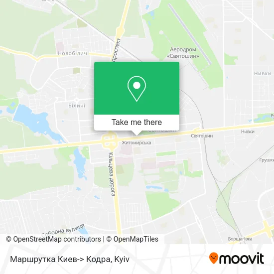 Карта Маршрутка Киев-> Кодра