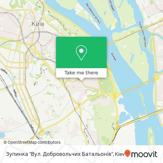 Зупинка "Вул. Добровольчих Батальонів" map