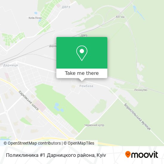 Поликлиника #1 Дарницкого района map