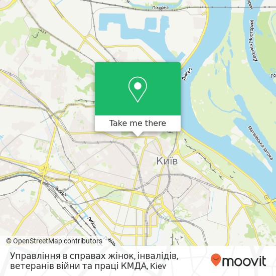 Карта Управління в справах жінок, інвалідів, ветеранів війни та праці КМДА