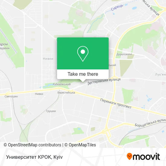 Карта Университет КРОК