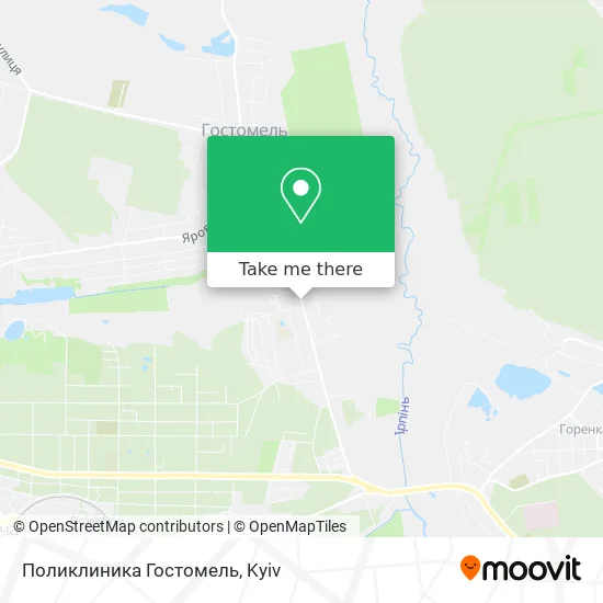Поликлиника Гостомель map