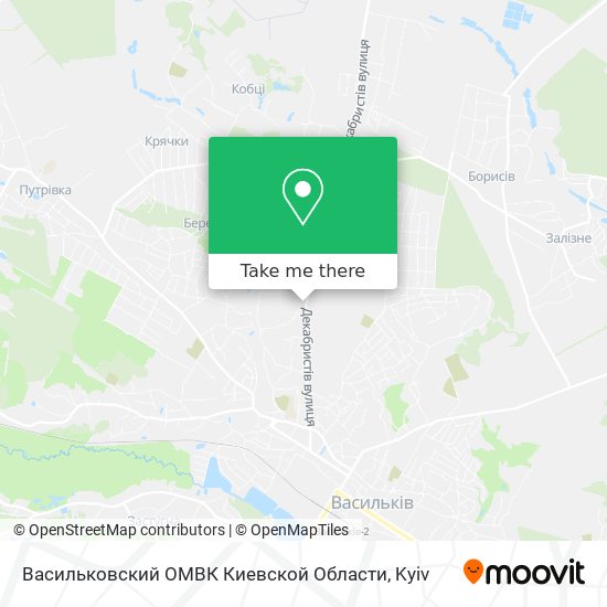 Карта Васильковский ОМВК Киевской Области
