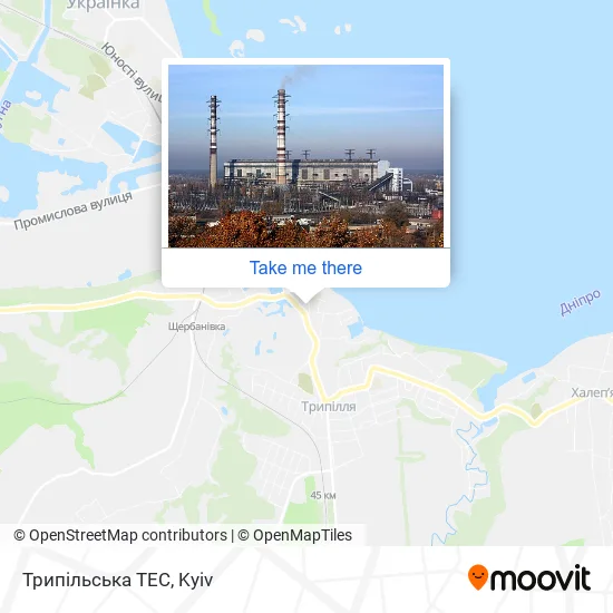 Карта Трипільська ТЕС
