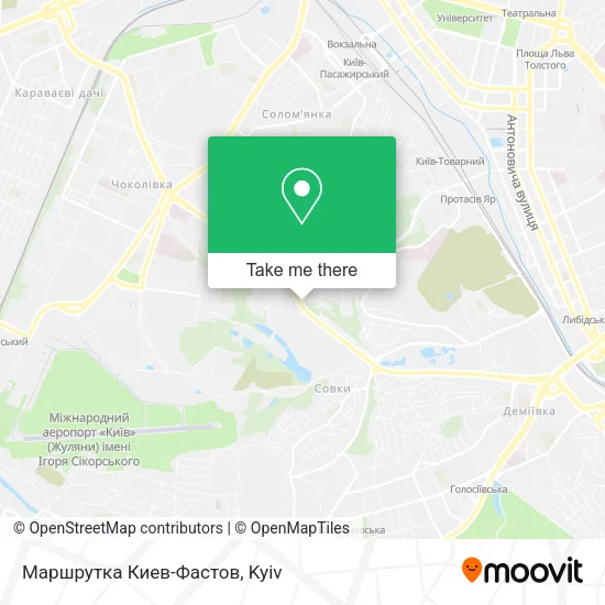 Карта Маршрутка Киев-Фастов