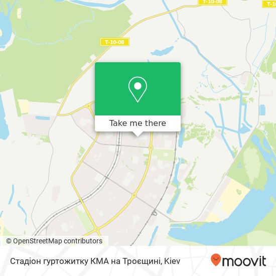 Стадіон гуртожитку КМА на Троєщині map