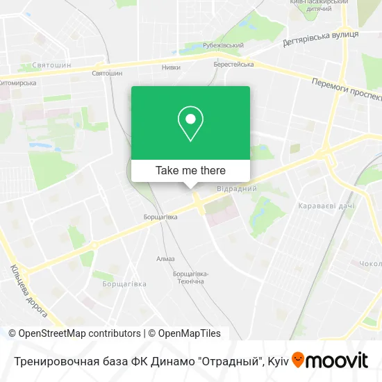 Карта Тренировочная база ФК Динамо "Отрадный"