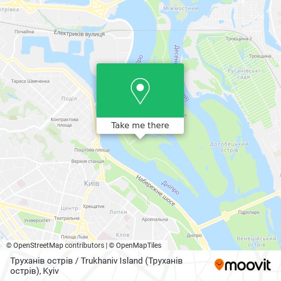 Труханів острів / Trukhaniv Island map