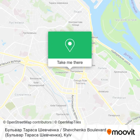 Карта Бульвар Тараса Шевченка / Shevchenko Boulevard