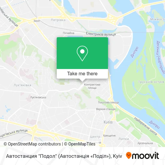 Карта Автостанция "Подол" (Автостанція «Поділ»)