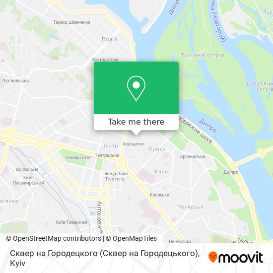 Карта Сквер на Городецкого (Сквер на Городецького)