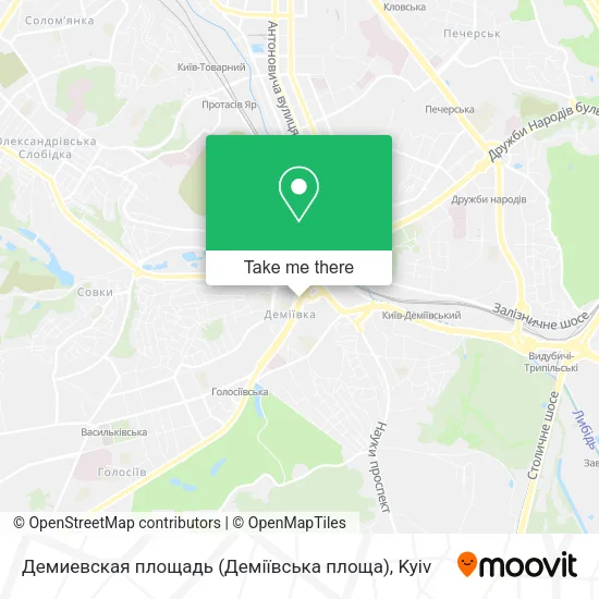 Карта Демиевская площадь (Деміївська площа)