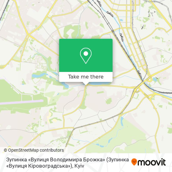 Зупинка «Вулиця Володимира Брожка» (Зупинка «Вулиця Кіровоградська») map