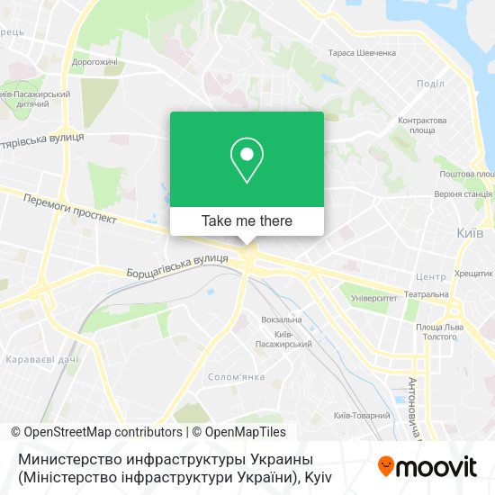 Карта Министерство инфраструктуры Украины (Міністерство інфраструктури України)
