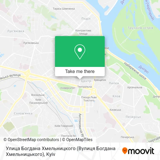 Карта Улица Богдана Хмельницкого (Вулиця Богдана Хмельницького)
