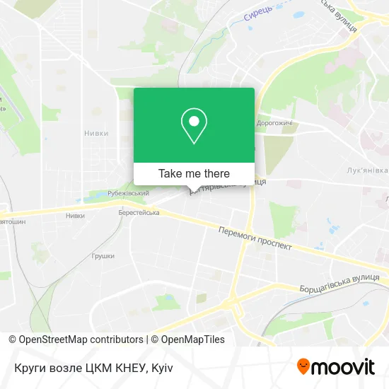 Карта Круги возле ЦКМ КНЕУ