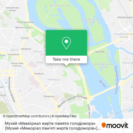 Карта Музей «Мемориал жертв памяти голодомора» (Музей «Меморіал пам'яті жертв голодоморів»)