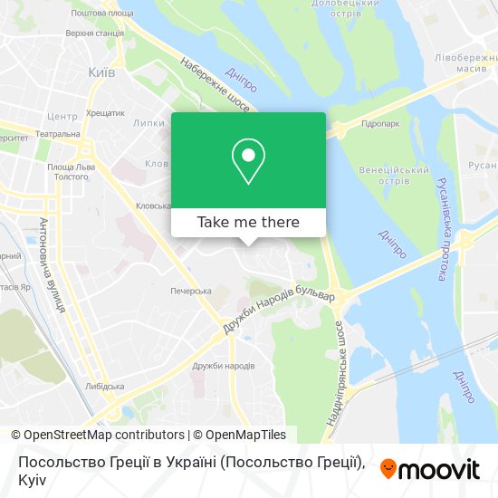 Карта Посольство Греції в Україні
