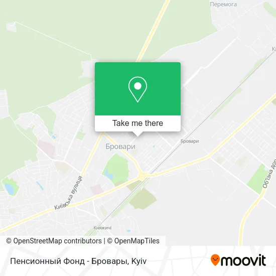Карта Пенсионный Фонд - Бровары