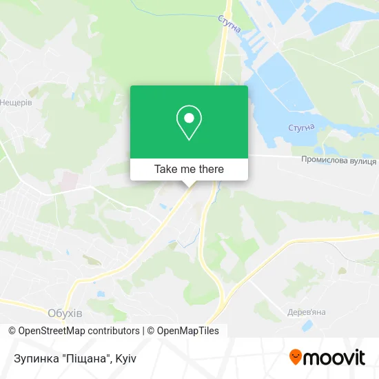Карта Зупинка "Піщана"