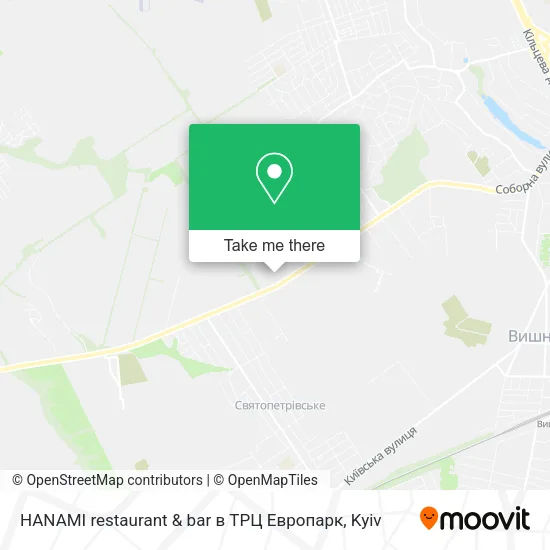 Карта HANAMI restaurant & bar в ТРЦ Европарк