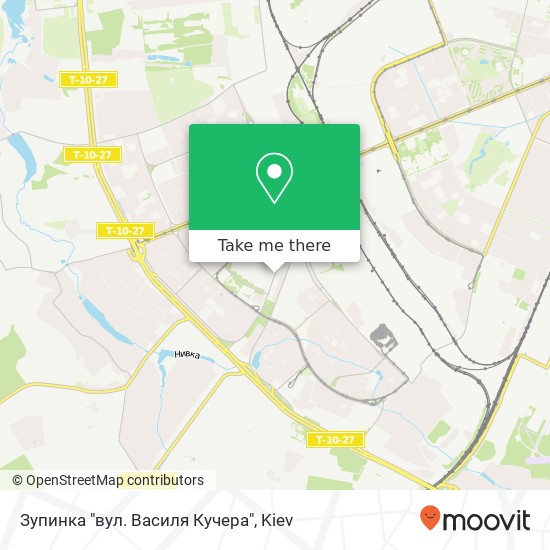 Зупинка "вул. Василя Кучера" map