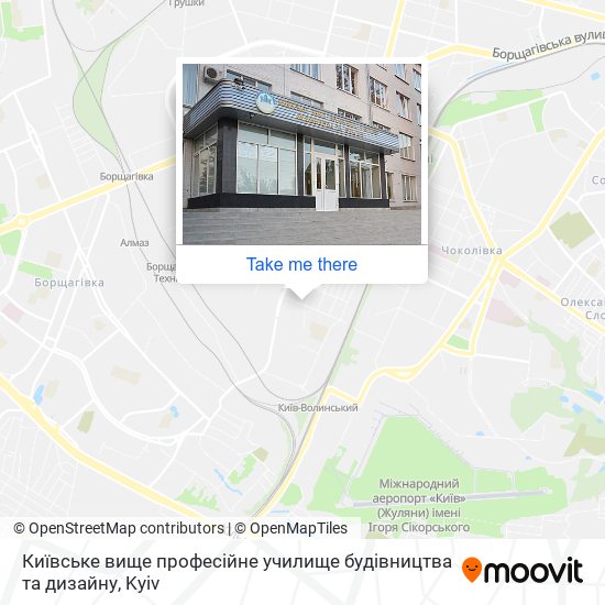 Карта Київське вище професійне училище будівництва та дизайну